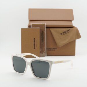 Burberry BE4411D 410087 Square Sunglasses - Ivory/Dark Grey